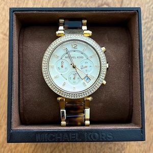 Michael Kors Parker Gold Tortoise Watch